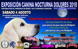 Exposición Canina Nocturna Dolores 2018 @ Polideportivo de Dolores