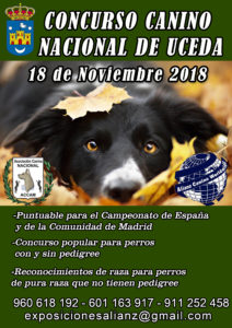 Exposición Canina Nacional Uceda - Guadalajara 2018 @ Polideportivo Municipal Uceda - Guadalajara